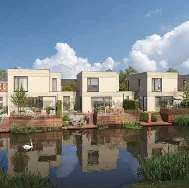 Woningen aan het water bij De Blauwe Kreken